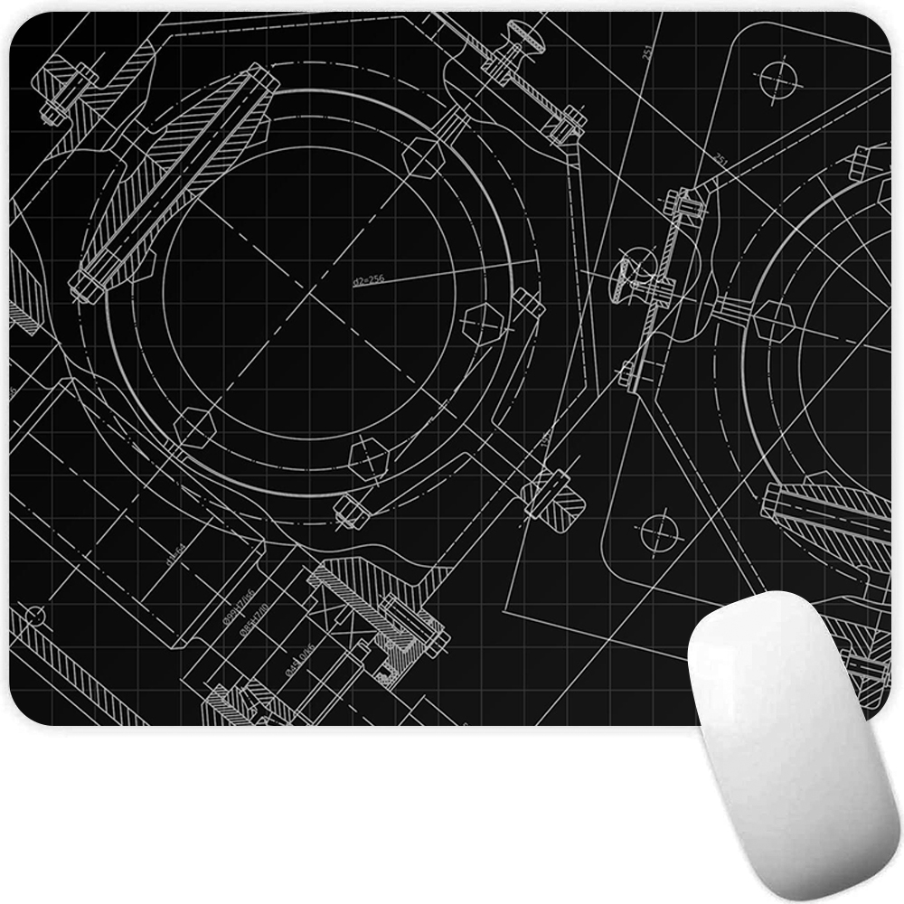 Pc Gaming Drawing - Technische tekening Kleine gaming-muismat Computer-muismat PC