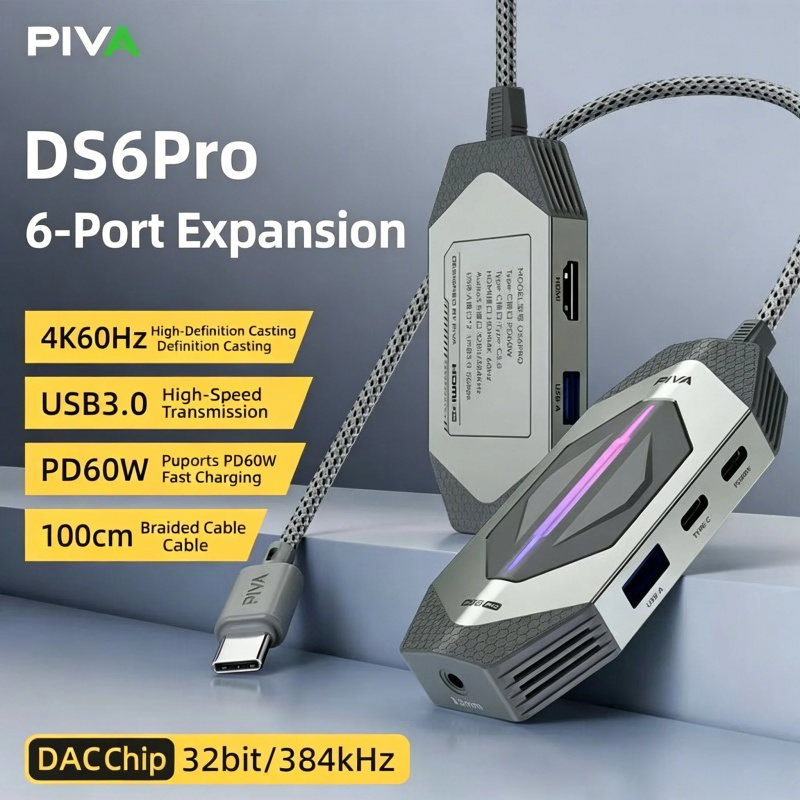 Usb Hub Gaming - PIVA DS6 Pro 6-in-1 Gaming Docking