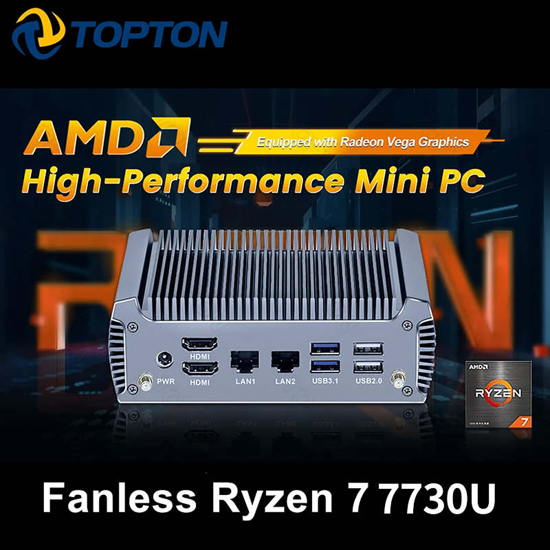 Pc Gaming Ryzen - Topton FU02 Mini-pc zonder ventilator AMD