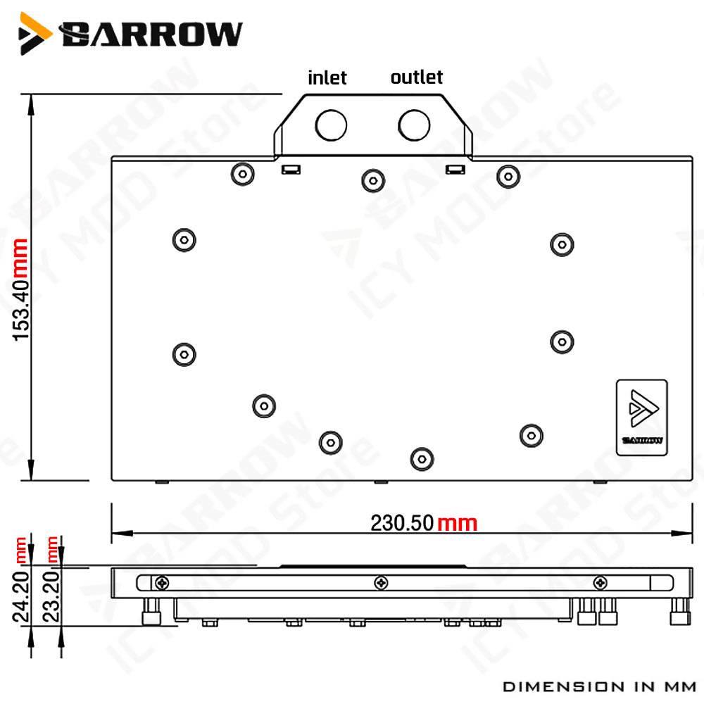 Barrow VGA Waterblok voor Giga - Pc Gaming Water Cooling recensie en prijs