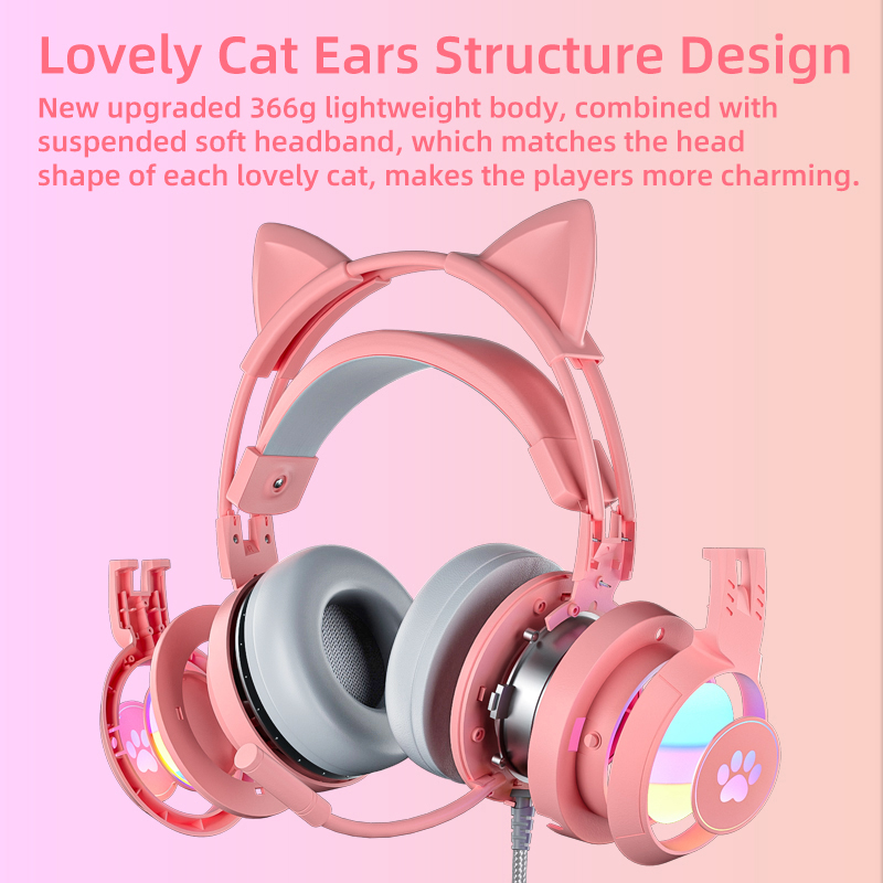 Cat Ear Gaming Headset Roze Sc - Pc Gaming Earbuds recensie en prijs