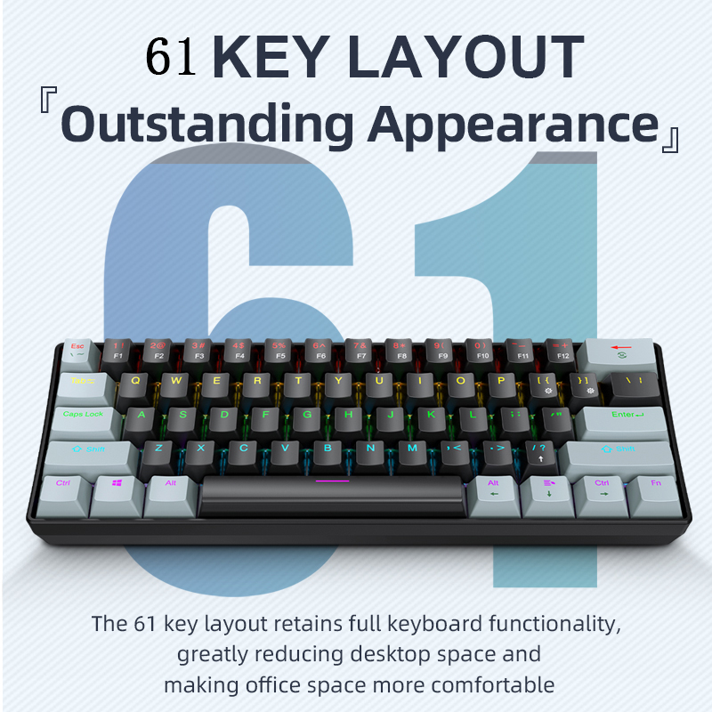 K61 Bedraad mechanisch gamingt - Pc Gaming Uk recensie en prijs
